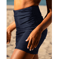 thumbnail image 3 of Hilor Women's Shirred High Waisted Swim Skirt Skirted Bikini Bottom Tummy Control Swimwear Bottom, 3 of 7