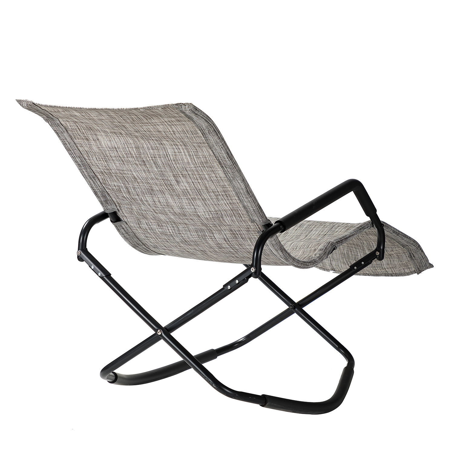 Folding Lounge Chair, Patio Rocking Chaise Chair with Armrests, Beach Lightweight Reclining Chair, Outdoor Portable Folding Chair, Lounge Chaise Chair for Camping, Pool, Lawn, Garden, D7843 - image 3 of 10