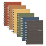 Mead Recycled Notebook, 1 Subject, Medium/College Rule, Assorted Color Covers, 7" x 5", 80 Sheets