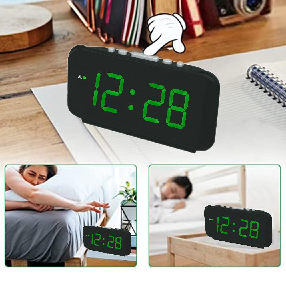 AFQH Compact LED Digital Alarm Clock for Bedside or Desk with Multiple Colors