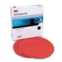 3M 01191 316U Series Abrasive Disc, 6 in Dia, P500 Grit, Hook and Loop, Red