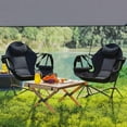 thumbnail image 4 of XgoodX Double Hammock Camping Chair, Folding Rocking Swing Chair with Adjustable Backrest, Cup Holder, Headrest, and Padded Seat, Portable Outdoor Chair for Lawn, Backyard, Travel, or Concerts,Black, 4 of 10