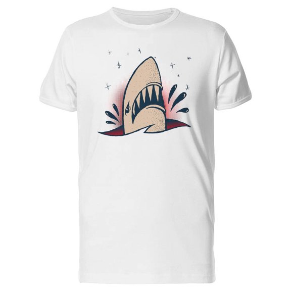 Comic Shark Coming Out Of Water Tee Men's -Image by Shutterstock