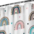 thumbnail image 3 of White Boho Bohemia Rainbow Leopard Hearts Pattern Shower Curtain 72"x72" ,Bathroom Decorative Shower Curtains Set with 12 Hooks,Modern Waterproof Washable Shower Curtain, 3 of 6