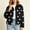 Black, variant on IUYRTFE Women's Polka Dot Zip Up Jacket with Lapel Collar and Pockets Casual Lightweight Cropped Outerwear
