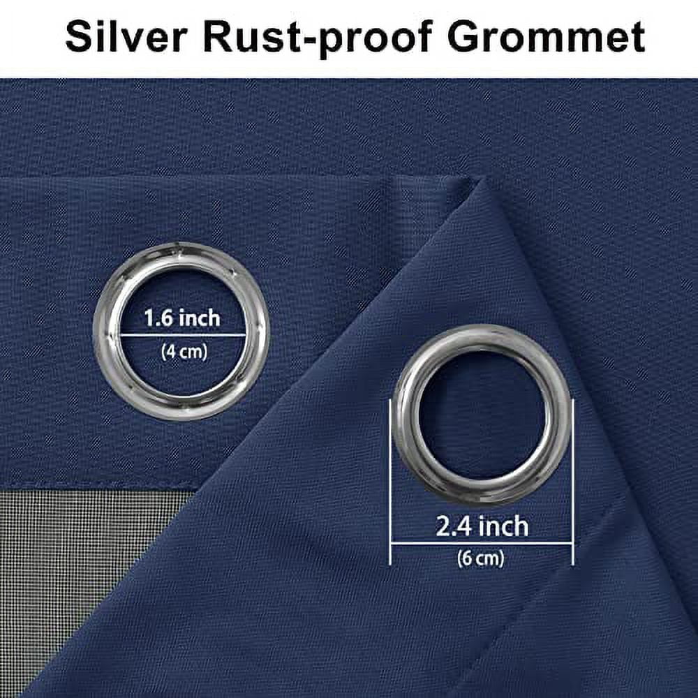 DWCN Navy Blue Blackout Curtains 2 Panels Noise Blocking Out Double Layers with Black Liner Full Room Darkening Drapes (Navy Blue,52"W x 54"L)