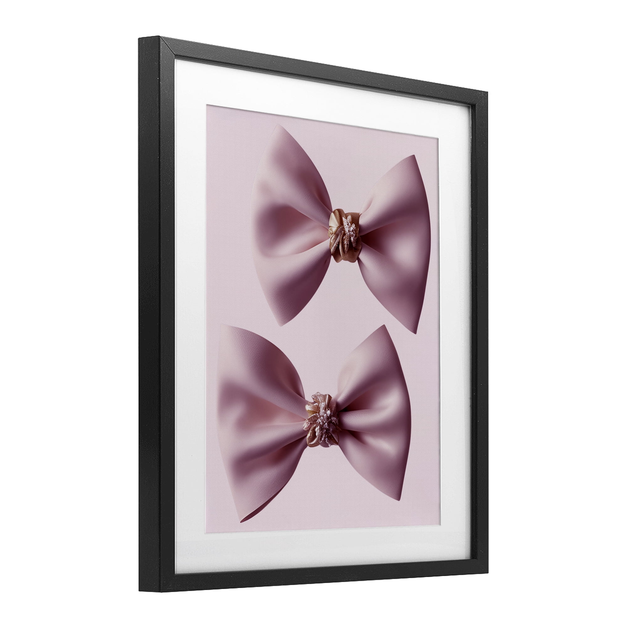 Stupell Industries Elegant Bows with Glam Details Black Framed Print Under Glass, design by Jesse Keith
