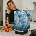 thumbnail image 4 of ZIATUBLES Blue White Marble Print Juicer Cover Canvas Kitchen Appliance Dust Cover with Top Handle Stain Resistant Countertop Decor Accessories, Size S, 8 "W x 8 "D x 17 "H, 4 of 7