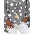 thumbnail image 4 of Gvmfive Women Polka Dot Print Long Sleeve Tunic Blouse Casual Tops, 4 of 4