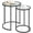 Black, variant on WSWJY Round Nesting Side Table Stacking Coffee Table, Set of 2 Circular End Tables w/Metal Frame & Tempered Glass Top & Protective Foot Pads for Small Space Living Room Office, Mustard Gold