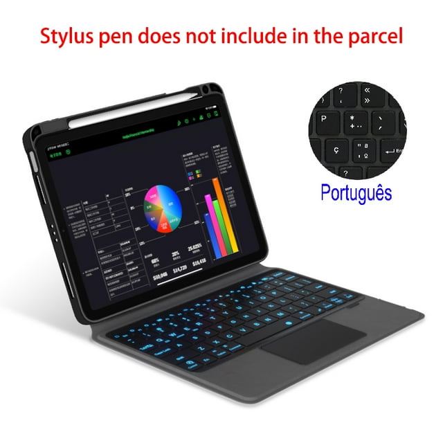 Detachable Magic Keyboard Case For iPad Pro 12.9 11,Air 5 4 3 10.9 iPad 10.2 7/8/9th 10th Gen Mini 6 Tablet Funda Keyboard Cover Portuguese Keyboard iPad Mini 6
