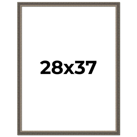 28x37 Frame Silver Real Wood Picture Frame Width 1.25 Inches | Interior Frame Depth 0.5 Inches |