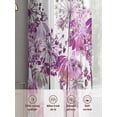 thumbnail image 6 of Spring Floral Sheer Curtains 63 Inch Length 2 Panels Set Window Treatments, Pink Onion Dandelion Flowers Botanical Rod Pocket Semi Curtains for Living Room/Bedroom/Kitchen Décor, 104"W x 63"L, 6 of 7