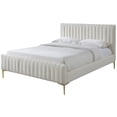 thumbnail image 5 of Omax Decor Julia Wood and Fabric Upholstered Queen Platform Bed in White Boucle, 5 of 7