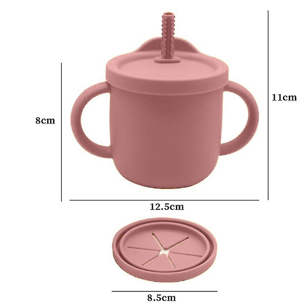 Silicone Sippy Cups For Toddlers, Snack Cups With Straw For Baby