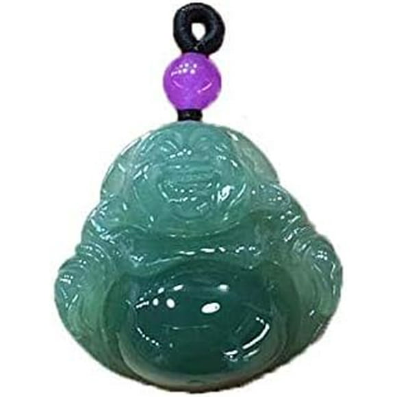 Chinese Green Jade Pendant Necklace, Natural Buddha Jadeite Pendant Necklace with Certificate