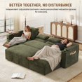 thumbnail image 5 of Muumblus Oversized Convertible Sectional Sleeper Sofa with Storage Chaise/Recliner, L-Shaped Pull Out Couch Bed for Living Room, Green Chenille, 5 of 11