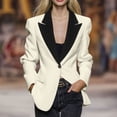 thumbnail image 2 of RXMEKW Slim Lapel Blazer for Women Long Sleeve Button Front Office Jacket for Work Solid Color, 2 of 7