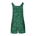 thumbnail image 6 of Penkiiy Women Denim Rompers Summer Overalls Shorts Loose Fit Sleeveless Knot Strap Short Jumpsuits with Pockets 3XL Green, 6 of 6