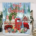 thumbnail image 3 of JOOCAR Christmas Shower Curtain, Vintage Farmhouse Cloth Red Buffalo Plaid Truck Christmas Gnome Christmas Shower Curtain for Home Bathroom Waterproof Festive Decor, 3 of 5