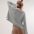 thumbnail image 5 of Baqcunre Women's Clothing, Womens Lightweight Sweaters Crewneck Bell-Style Sleeve Knit Tops Slouchy Soft Pullover Jumpers Valentines Day Gifts, 1Pc Sweater Gray S, 5 of 6