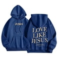 thumbnail image 3 of Love Jesus Hoodies for Men Christian Bible Verse Pullover Sweatshirt Casual Relaxed Fit Dark Blue XXXL, 3 of 5