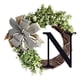 thumbnail image 1 of 26 Letters Decorative Wreath Door Hanging Home Decor Letters With Knot Pendant Rattan Ring Wall Decoration Window Decoration Pendant, 1 of 4