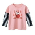 thumbnail image 2 of YUSIM Toddler Girls Graphic T Shirts- Cute Soft Long Sleeve Casual Kids Cotton Tees Pink Size 6 T, 2 of 6