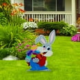 Easter Decorations Outdoor Easter Egg Bunny Decoration Garden Wooden ...