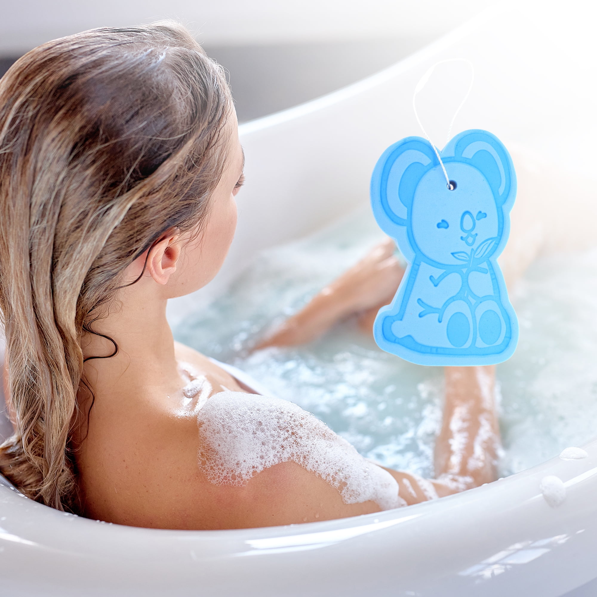 Unique Bargains Cartoon Bath Shower Brush 4.53"x2.76"x1.1" 1 Pc Sky Blue
