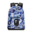 thumbnail image 3 of Bape Street Wear Shark camuflaje mochila cabeza mono hombres mujeres moda todo combinado mochila estudiante única bolsa escolar, 3 of 4