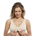 thumbnail image 1 of Carole Martin Full-Freedom Cotton Front Closure Comfort Bra - Wire Free - Stretch Cups - One Size Fits All B, C, and D Style 7276 Set of 2-Beige 44, 1 of 7