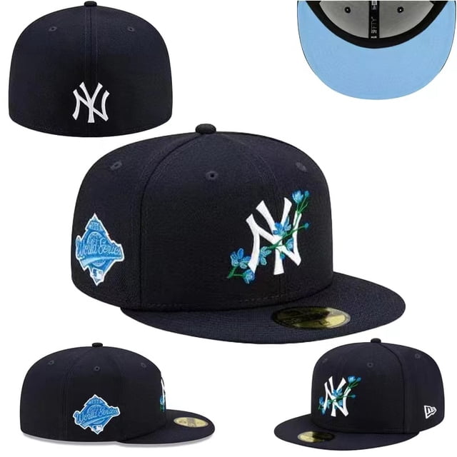 Gorra De Béisbol De New York Yankees Ala Plana Gorras De Ajuste Completo Cerradas Sombreros De Bordado Deportivos Gao Jiahui unisex