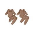 thumbnail image 2 of xiaxaixu Baby Girl 2Pcs Fall Outfits Long Sleeve Ruffle Collar Romper + Pants Set Infant Clothing, 2 of 8