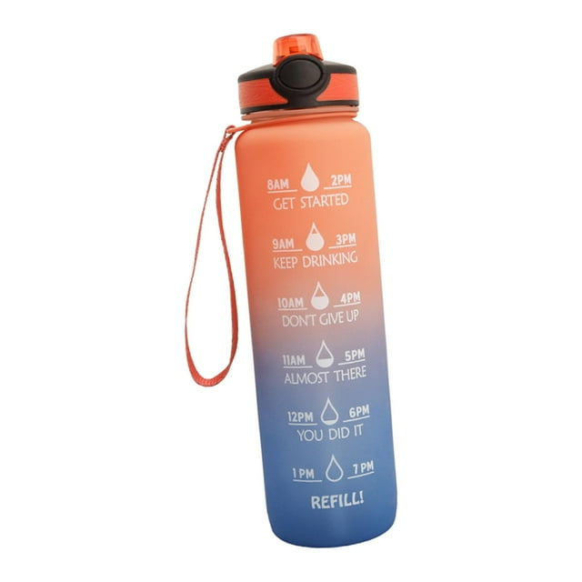 Botella para beber Kusrkot de agua potable a prueba de fugas 1L Naranja azul