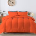 thumbnail image 2 of D.N.G. BEDDINGS 3 Piece Luxury Straight Line Pattern Comforter Set, Premium Super Soft, 800 Thread Count, 100% Egyptian Cotton, Oversized Super King Size Orange Solid Color, 2 of 6