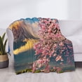 thumbnail image 3 of Uemuo Cherry Blossoms Printed Throw Blanket for Couch, Fluffy Fuzzy Blankets for Bed, Sofa, Cozy Flannel Faux Fur Blanket-40"x30", 3 of 6
