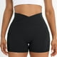 thumbnail image 3 of Gibobby Leggings cortos de yoga para mujer Leggings elásticos de cintura alta para levantamiento de cadera para mujer, pantalones cortos deportivos pa(Negro,G), 3 of 4