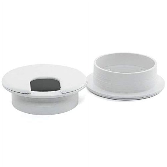 Cubierta con ojales para cables de escritorio, 2 unidades, DJDLTGS, color blanco