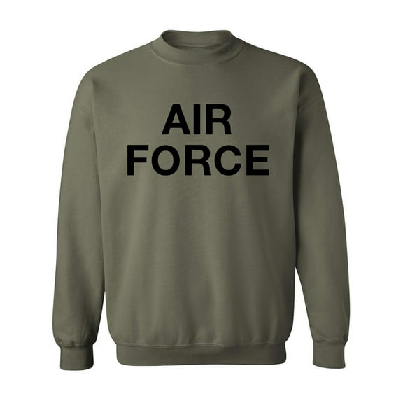 Vintage Air Force Military Style Crewneck Sweatshirt in Military Green