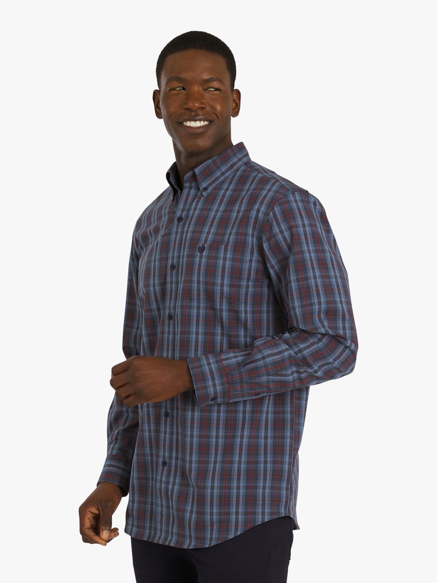 Chaps Men's & Big Men's Long Sleeve CVC Easy Care Woven Shirt, Sizes S-3XL