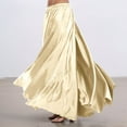 thumbnail image 2 of UJNDER Belly Dance Skirt Flowy Performance Skirt With Elastic Waistband Stage Show Practice Casual Beige One Size, 2 of 4