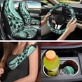 thumbnail image 6 of Binienty Polynesia Frangipani Floral Vehicle Seat Covers Full Set with Matching Steering Wheel Cover Center Console Cushion Seat Belt Covers Coasters Automotive Interior Decor Set 14 PCS, 6 of 7