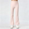 thumbnail image 7 of biudgviw Girls Flare Leggings Toddler Kids High Waist Yoga Pants Breathable Casual Athletic Bell Bottoms for Workout Dance(Pink,12-13 Years), 7 of 7