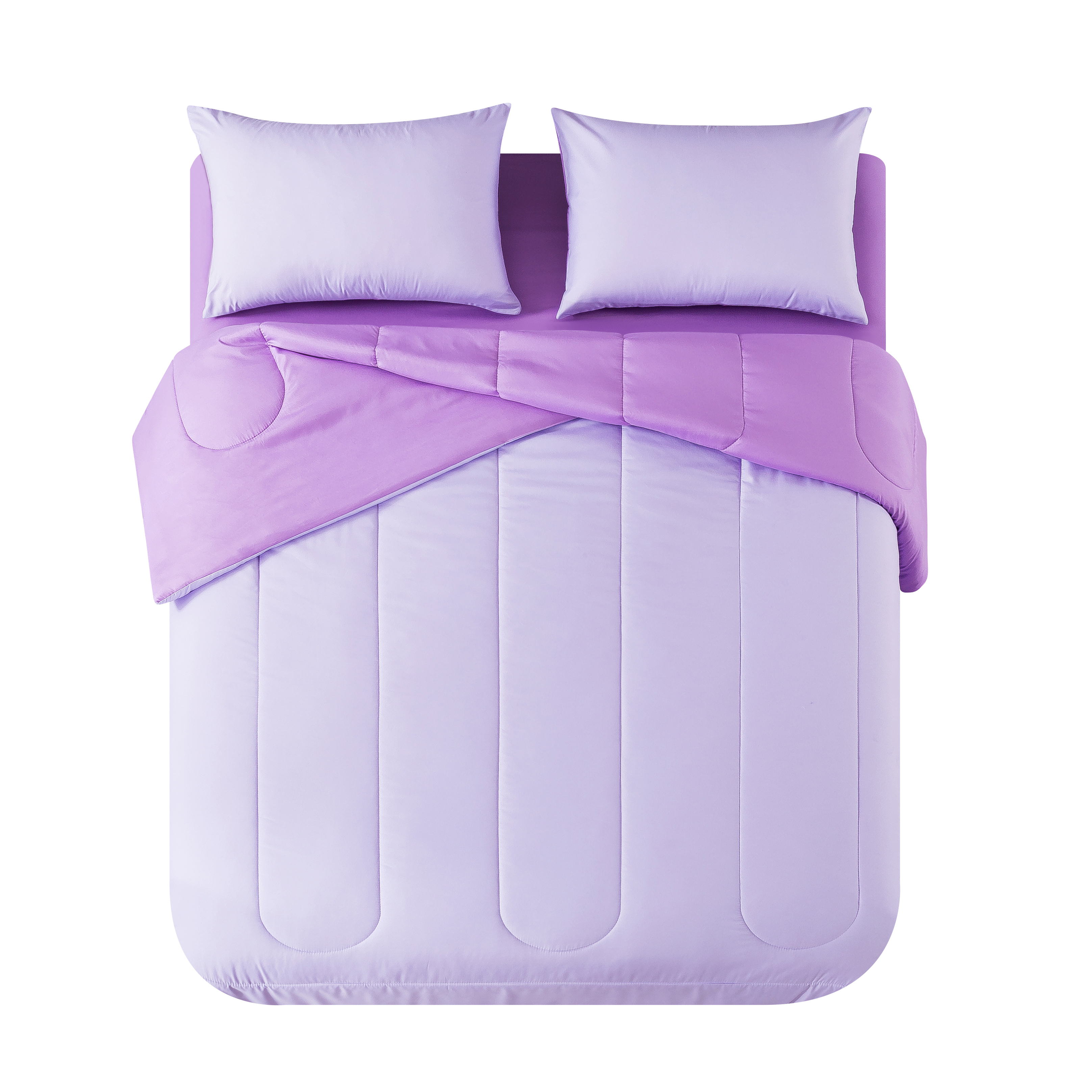 Mainstays Purple Reversible 7-Piece Bed in a Bag Comforter Set with Sheets, Queen - image 4 of 10