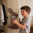 thumbnail image 4 of Boho Style Chocolate Brown Bunny Plush Toy 40cm Adult Collectible Decorative Stuffed Animal Figurine for Home Office Desk Display Soft Comfortable Adult Gift White Elephant Gift, 4 of 6