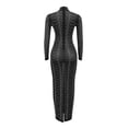 thumbnail image 5 of Women's Elegant Fancy Long Gown Transparent Hollow Out Sexy Slim Fit Evening Dress Rhinestone Mesh Trendy Long Sleeve Dress Dress for Party for Ladies Ladies Sexy Christmas Dress Ladies Dressing Pants, 5 of 7