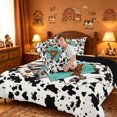 thumbnail image 4 of meiyoeat Cow Print Monogram A Full Size Comforter Sets For Boys,Western Leopard Initial Bedding Comforter Set,Black Reversible,3pcs,1 Comforter and 2 Pillowcases, 4 of 7