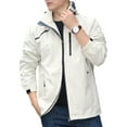 thumbnail image 5 of Frontwalk Wind Resistant Zipper Jacket Mens Rain Jacket Waterproof with Hooded Hiking Coat Lightweight Windbreaker, 5 of 7