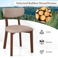 thumbnail image 5 of Giantex Dining Chairs Set of 2, Upholstered Armless Side Chairs w/Solid Rubber Wood Frame, Contemporary Mid-Back Chairs, Brown, 5 of 9